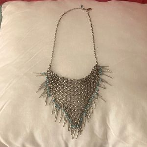American eagle turquoise and silver necklace